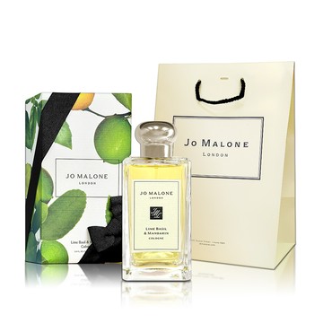 JO MALONE 青檸羅勒與柑橘古龍水 100ML 手繪花盒限定版 附原廠提袋
