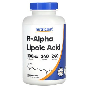 Nutricost, R-α-硫辛酸，100 毫克，240 粒膠囊