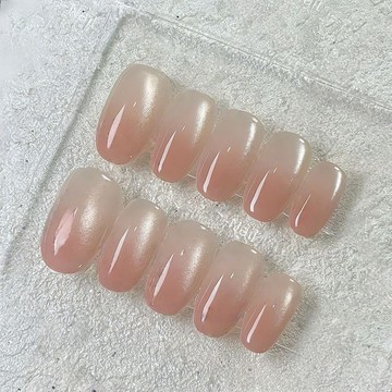 💗Yuki Nail💗人間蜜桃~清透貓眼爆閃水光漸變腮紅純欲天菜溫柔氣質美甲穿戴甲