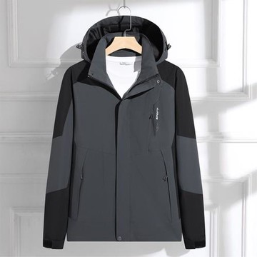 沖鋒衣外套男女戶外登山服外套可拆卸帽子防風防水夾克女秋冬防雨