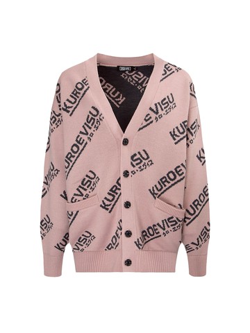 Allover Logo Intarsia Cardigan