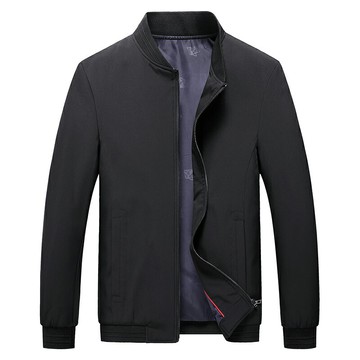 秋季外套男中年商務休閑夾克父親中老年寬松大碼茄克衫爸爸裝上衣