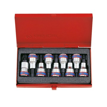 KING TONY 專業級工具 9件式 1/2"(四分)DR. 六角星型起子頭套筒組 KT4109PR