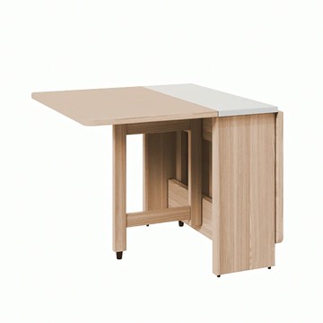 E-home 田園系簡約實木腳折合咖啡桌 原木色 可調整腳墊  100cm