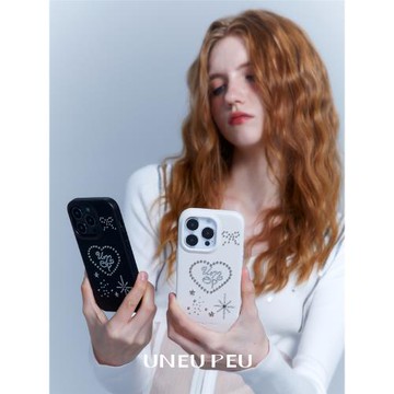 UNEUPEU原創設計鉚釘星星白色黑色皮質殼適用于蘋果15手機保護殼iphone16pro max