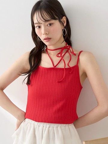 綁帶造型細肩帶背心(01000347600) - earth music&ecology