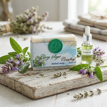 鴻琴生活-逸佳【花草系列】快樂鼠尾草手工皂中皂