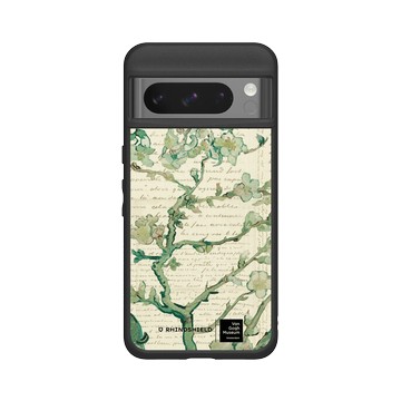 Pixel 8 Pro SolidSuit 黑 - Van Gogh Museum - 盛開的杏花與手寫稿背景