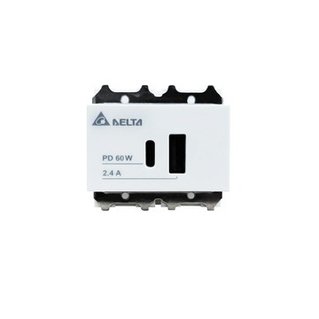 台達 PD款充電插座(TypeA+TypeC)雙孔單品 EUSB-60NWE D