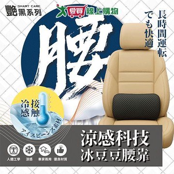 艷黑涼感科技冰豆豆腰靠 車用腰靠 涼感 3D減壓【愛買】
