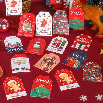 圣誕節裝飾小吊牌卡片套裝賀卡ins小眾禮物包裝掛飾圣誕樹diy掛件