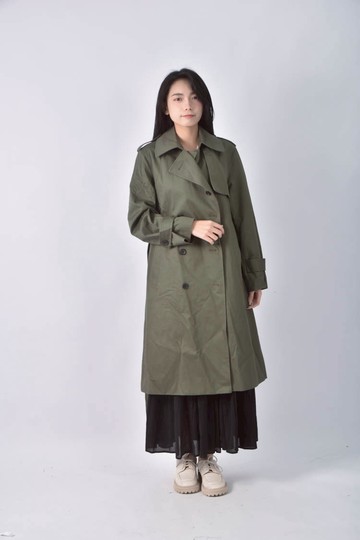 (S) uniqlo大衣綠色外套