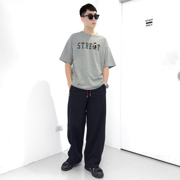 【AMERO】男裝 女裝 繭型彈力長褲 素面 鬆緊褲頭