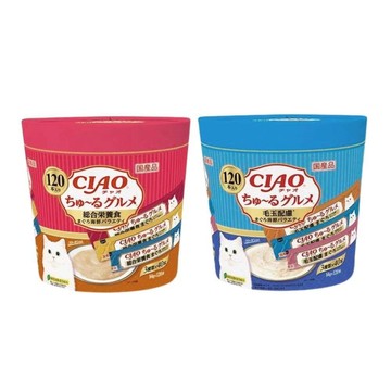 CIAO 貓咪零食肉泥條14g*120入/桶 - 兩款可挑