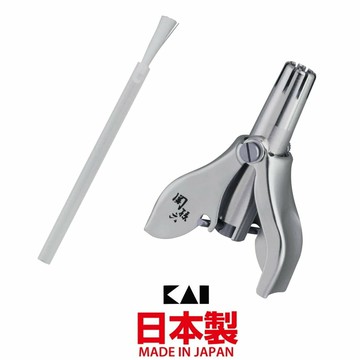 asdfkitty*日本製 貝印 關孫六 旋轉式鼻毛剪 附清潔刷 HC-3513-正版商品