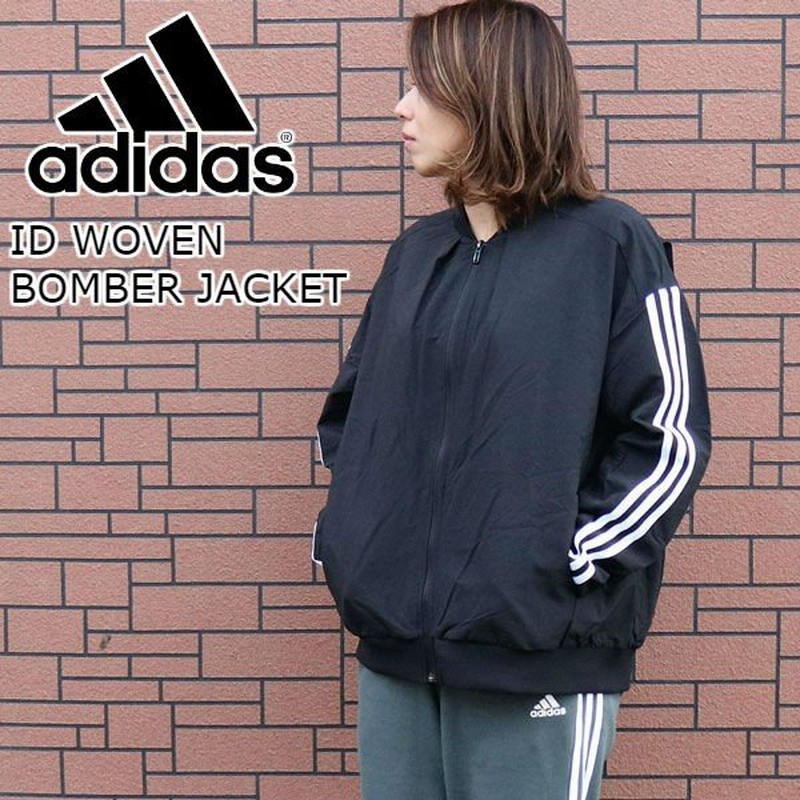 Ma 1 レディース ブルゾン アディダス ボンバージャケット 3本ライン 黒 無地 スタジャン ブラック Adidas ナイロンジャケット スポーツ コーデ Ftk 通販 Lineポイント最大0 5 Get Lineショッピング