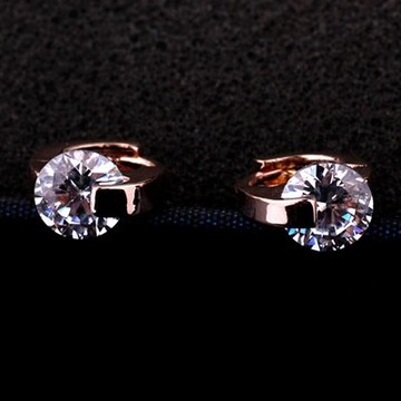 玫瑰金耳環925純銀水晶耳飾-簡約迷人潮流個性七夕情人節禮物女飾品2色73gs237【獨家進口】【米蘭精品】