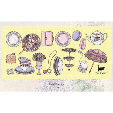 午茶派對 - 霧面白色印刷 PET (藍獅子) (suyeon)