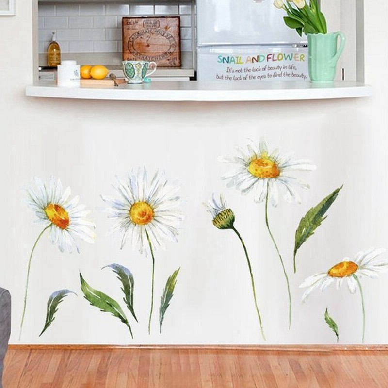 ウォールステッカー ウォールシール ステッカー 壁用ステッカー 装飾 壁装飾 花 フラワー 白 大きめ 水彩画風 子供部屋 リビング 寝室 キッチン 通販 Lineポイント最大0 5 Get Lineショッピング