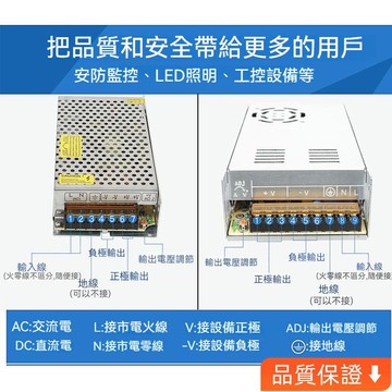 台灣出貨 保固 AC110V轉DC 5v 18v 36v 48v 開關電源 2A -60A 變壓器 供應器 電源變壓
