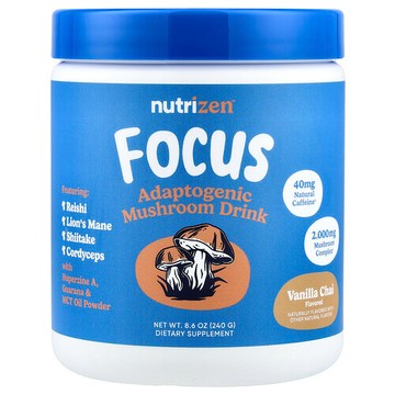 Nutricost, NutriZen™，專注，適應原蘑菇飲品，香草印度茶，8.6 盎司（240 克）