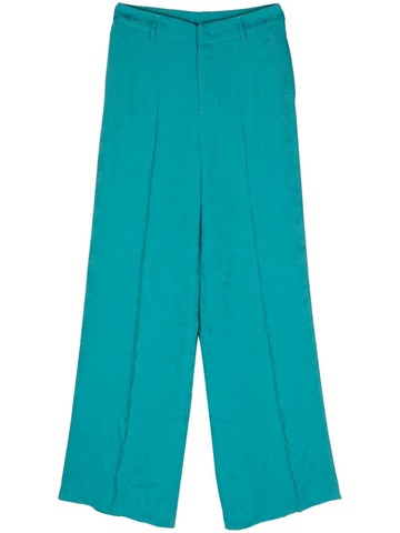 PT Torino - floral-jacquard wide-leg trousers - women - Viscose - 44 - Blue