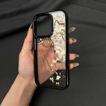 🎀臺灣出貨🎀樹枝落花適用於蘋果16手機殼iphone15pro/14/13防摔12/11軟硅膠 韓系手機殼 可愛手機