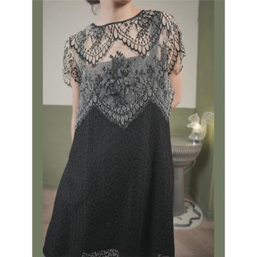 顯貴通勤吊帶裙伴侶輕松遮肩膀手臂顯瘦輕復古蕾絲罩衫女短上衣