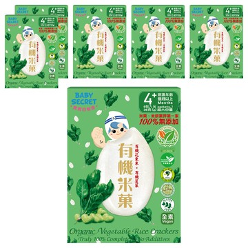 BABY SECRET 寶寶的秘密 有機米菓  6盒  36g  花東米 + 菠菜