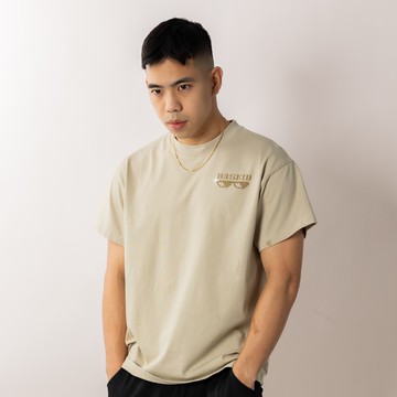 BASKID 全棉印花TEE - 淺卡其
