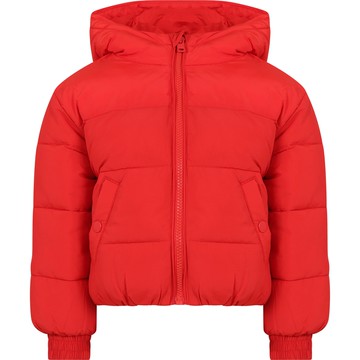 Tommy Hilfiger Red Down Jacket For Girl With Logo