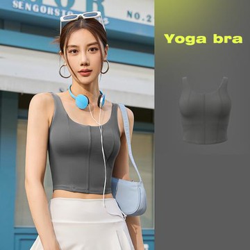 【ALLK 歐楷】促銷 胸墊韻律瑜珈服上衣 4色(尺寸L-2XL/中大尺碼/運動/健身)