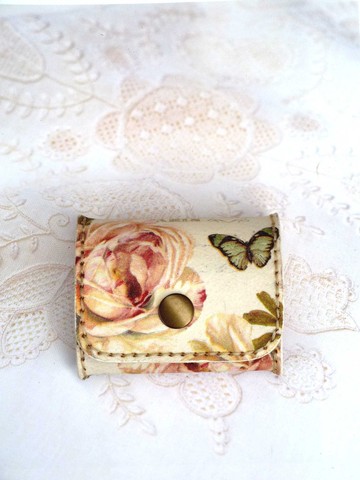 手縫皮革零錢包