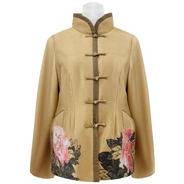 【LONDEE龍笛】牡丹刺繡絲棉襖