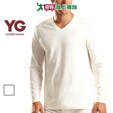 YG 台灣製 天然有機棉V領/圓領長袖衫 M-XL 純棉 保暖 95％有機棉+5%彈性纖維 外穿 居家 男內【愛買】