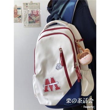 書包女高中大學生美式復古大容量背包韓版潮流百搭初中生雙肩包男