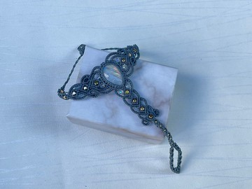 220458 Macrame 南美蠟線 月亮石 手鍊