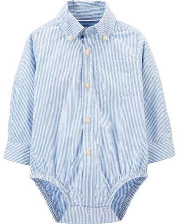 Oxford Button-Front Bodysuit