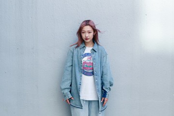 藍 黑色 洗水牛仔襯衫 薄外套