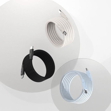 Easy Cable 磁吸收納編織快充線｜USB-C to USB-C 淺灰褐