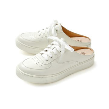 GREEN PINEMIT全真皮輕量穆勒休閒鞋 白色 (00419823)