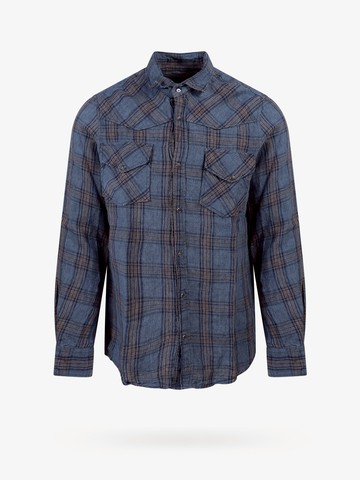 Linen shirt with madras motif - ORIGINAL VINTAGE - gender_Man