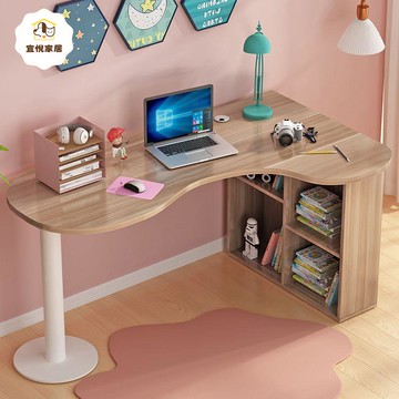 免運 電腦桌 轉角書桌 實木電腦桌 家用轉角弧形桌簡約現代臺式電腦桌書桌書柜組合辦公桌診療桌 可開發票 全館八折 工廠現貨直銷 新品特價 y9051