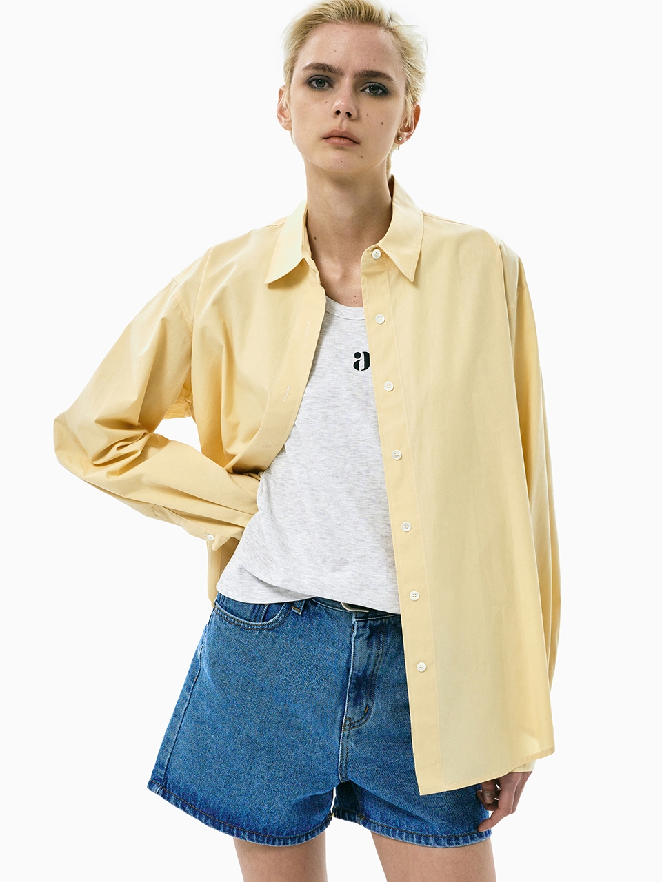 ARCHAIC Essential Cotton Shirt_Yellow