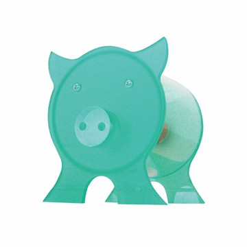 小豬撲滿壓克力存錢筒-湖水綠 (11x14x13cm) #6697G
