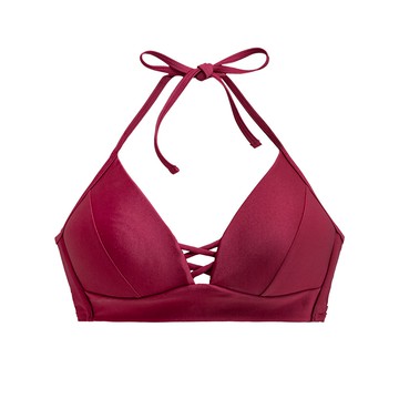 LeRêve Paris－AIRise 綁帶馬甲比基尼 -紅梨色 超集中 穩固不脫落 極致包覆 下加寬 馬甲 美胸比基尼