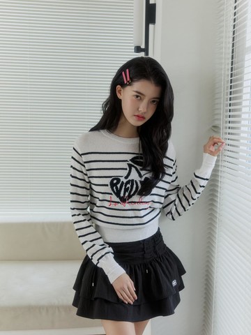 BLUE LABEL Boucl Point Pullover Sweater (ER2OKL02) [RED]