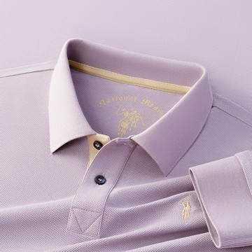 【新款熱賣】高端品牌100%純棉男士長袖T恤春秋透氣柔軟t商務休閑爸爸裝POLO衫