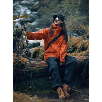 (免運)黑色沖鋒褲女2025秋冬新款戶外登山褲機能防風褲子高腰美式工裝褲