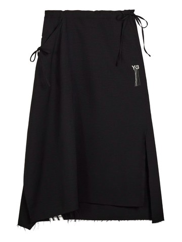 y - 3 "uniform raw" midi skirt